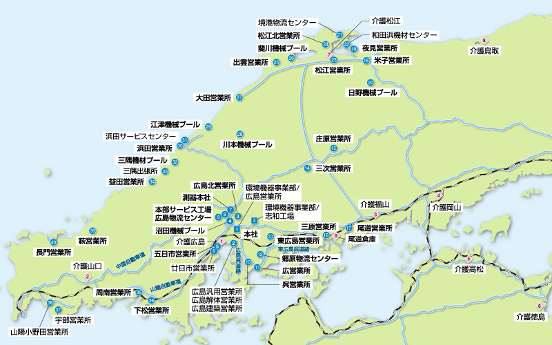 西日本エリアマップ
